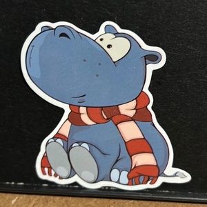 CARTOON HIPPO STICKER